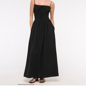 Abercrombie & Fitch Black Smocked Maxi Dress